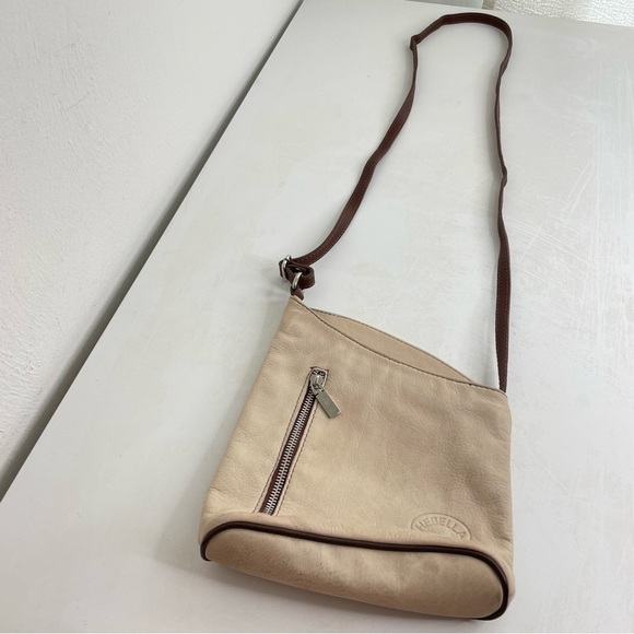 HEBELLA Made in Italy Asymmetrical Leather Crossbody Bag Purse Boho Minimalist - Picture 5 of 16
